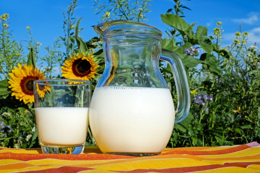 bloemen met melk